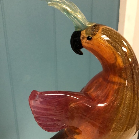 Vintage MCM c1950s Alfredo Barbini Murano Glass Cockatoo Parrot Bird Italy Art - Picture 9 of 10